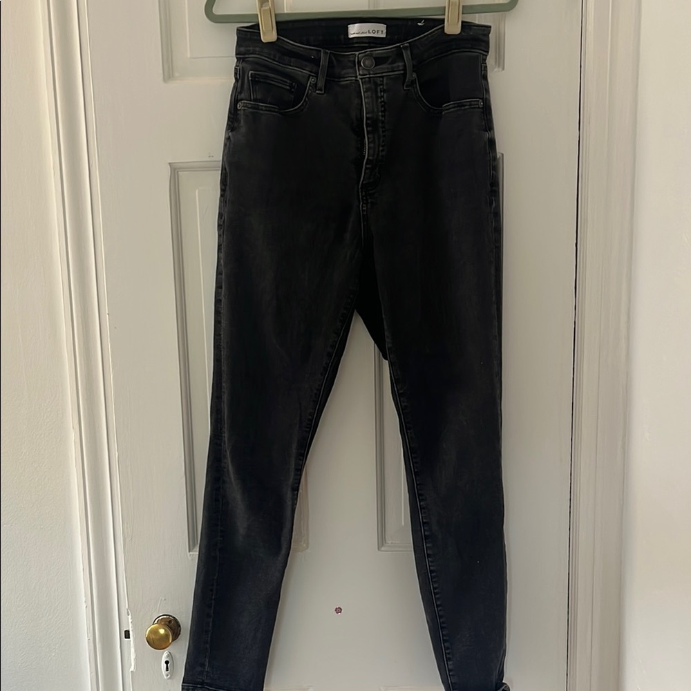 LOFT Black High Rise Jeans with Stretch